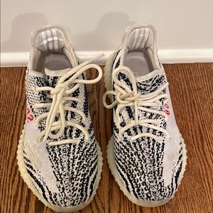 Yeezy Zebra Pattern Black and White Sneakers